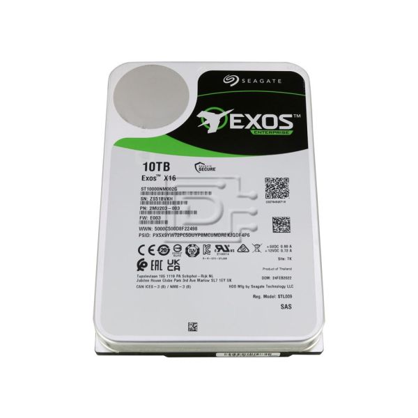 Seagate Exos X16 ST10000NM002G 10TB 7.2K RPM SAS 12Gb/s 512e 256MB 3.5in HDD (ST10000NM002G)