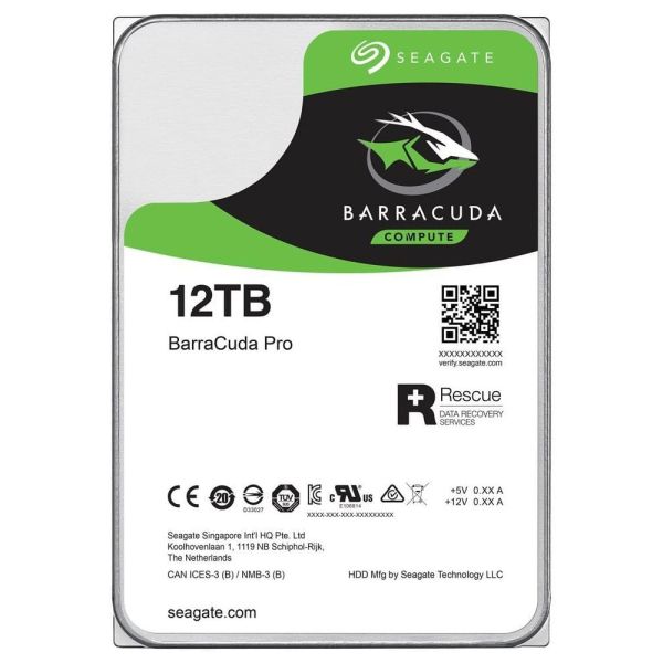 Seagate Barracuda Pro interne harde schijf 12 TB 7200 RPM 256 MB 3.5" SATA III (ST12000DM001)