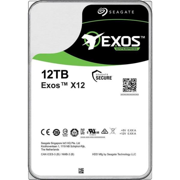 Seagate Exos X12 ST12000NM0037 12TB 7.2K RPM SAS 12Gb/s 512e/4Kn 256MB 3.5 SED FastFormat Hard Drive (ST12000NM0037)