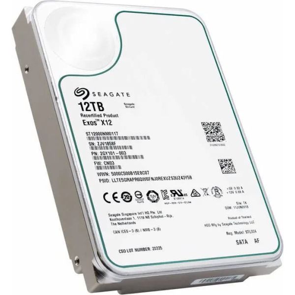 Seagate Exos X12 ST12000NM0117 12TB SATA 3.5" Enterprise Hard Drive (ST12000NM0117)