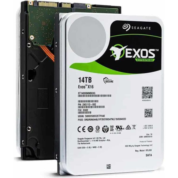 Seagate Exos X16 ST14000NM003G 14TB 7.2K RPM SATA 6Gb/s 512e/4Kn 256MB 3.5 SED FastFormat Hard Drive (ST14000NM003G)