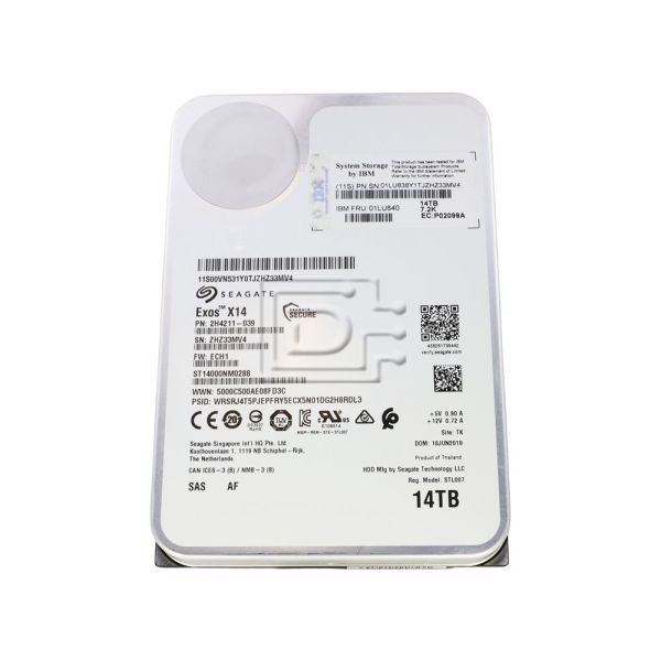 Seagate Exos X14 14TB SAS 3.5 harde schijf (ST14000NM0288)