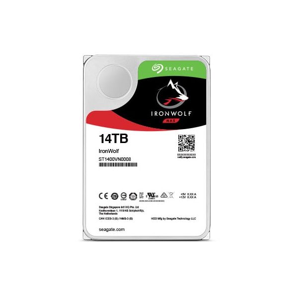 Seagate IronWolf interne harde schijf 14 TB 7200 RPM 256 MB 3.5" SATA III (ST14000VN0008) Seagate IronWolf interne harde schijf 14 TB 7200 RPM 256 MB 3.5" SATA III (ST14000VN0008)