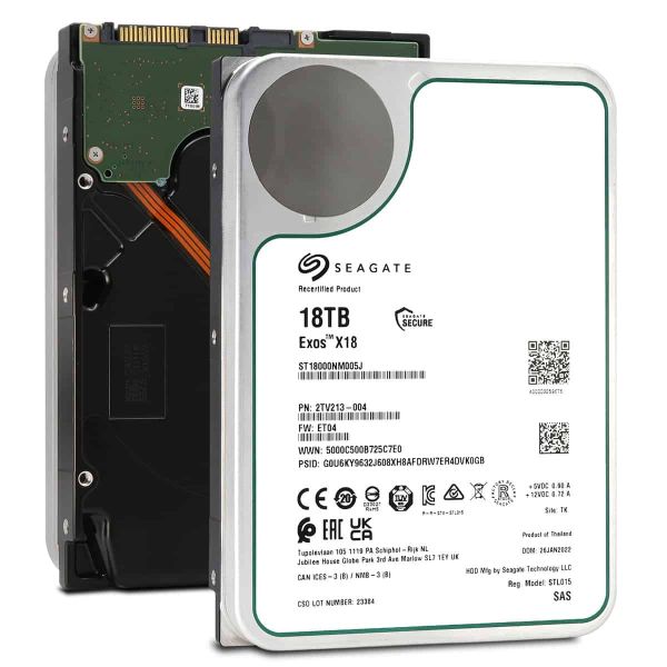 Seagate Exos X18 18TB 7.2K RPM SAS 12Gb/s Hard Drive (ST18000NM005J)