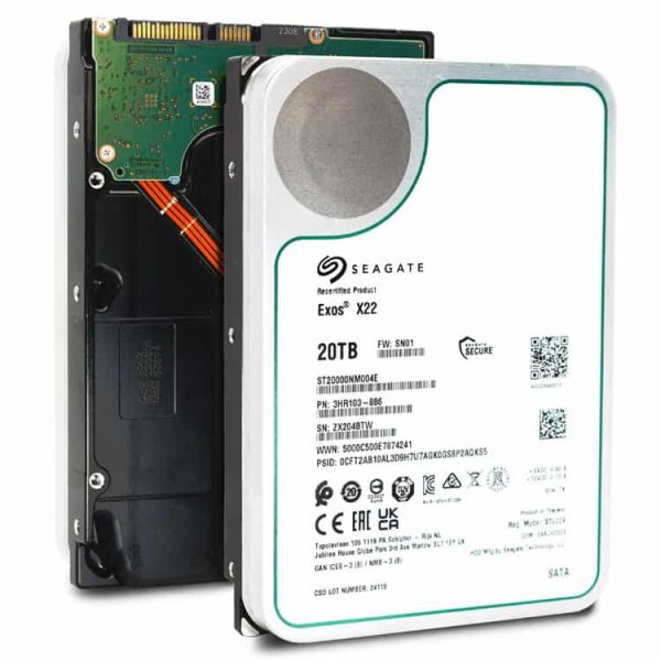Seagate Exos X22 ST20000NM004E 20TB 7.2K RPM SATA 6Gb/s 512e 3.5in Hard Drive (ST20000NM004E)