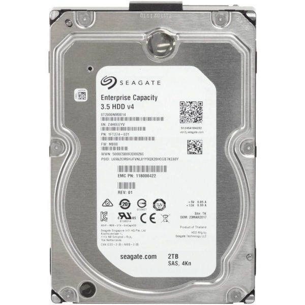 Seagate Enterprise Capacity ST2000NM0014 2TB 7.2K RPM SAS 12Gb/s 128MB 3.5 Hard Drive (ST2000NM0014)