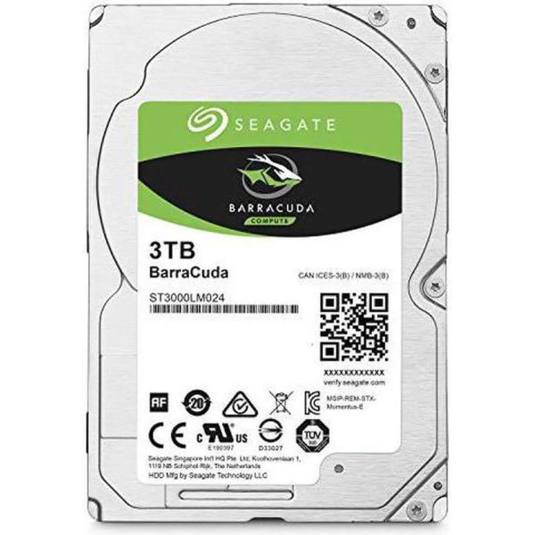 Seagate BarraCuda ST3000LM024 3TB 5.4K RPM SATA 6Gb/s 512e 2.5in Hard Drive (ST3000LM024)