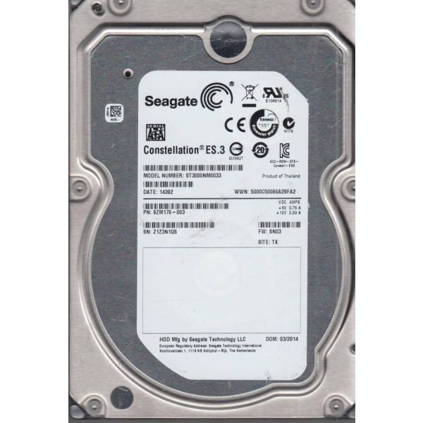 Seagate Constellation ES.3 3TB 7.2K RPM SATA 6Gb/s (ST3000NM0033)