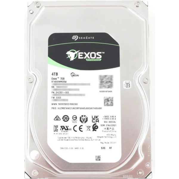 Seagate Exos 7e8 ST4000NM005A 4TB 7.2K RPM SAS 12Gb/s 512e 3.5in Hard Drive (ST4000NM005A)