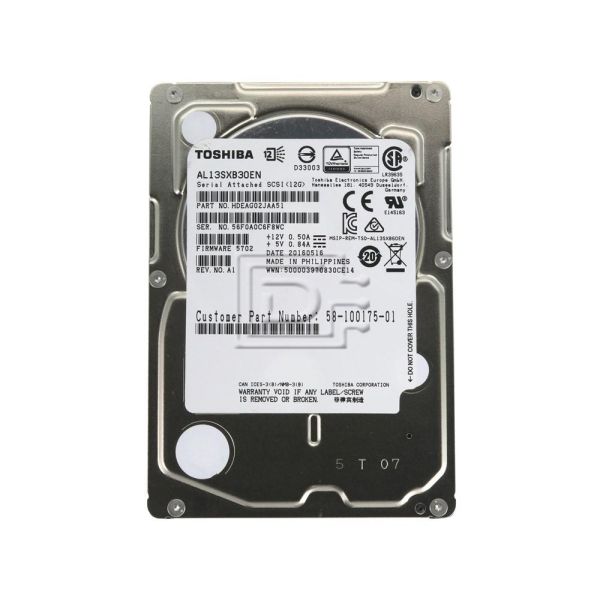 Toshiba AL13SX AL13SXB30EN 300GB 15K RPM SAS 12Gb/s 512n 128MB 2.5 Hard Drive (AL13SXB30EN)