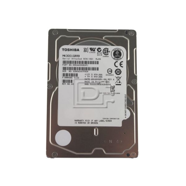 Toshiba MK01GRRB/R MK3001GRRB 300GB 15K RPM SAS 6Gb/s 32MB 2.5 Hard Drive (MK3001GRRB)