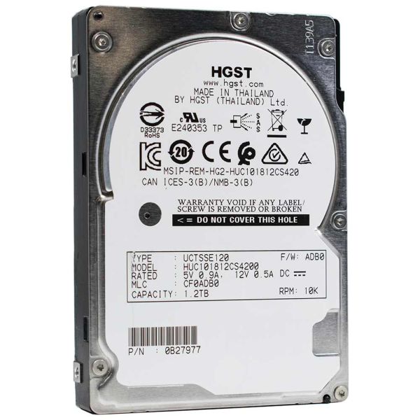 Western Digital HGST Ultrastar C10K1800 HUC101812CS4200 0B27977 1.2TB 10K RPM SAS 12Gb/s 512e 128MB 2.5 ISE Hard Drive (HUC101812CS4200_0B27977)