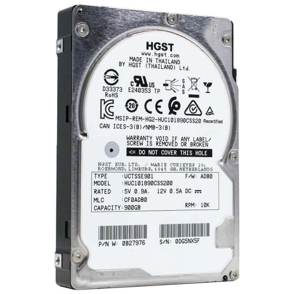 Western Digital HGST Ultrastar C10K1800 HUC101890CSS200 0B27976 900GB 10K RPM SAS 12Gb/s 512n 128MB 2.5 ISE Hard Drive (HUC101890CSS200_0B27976)