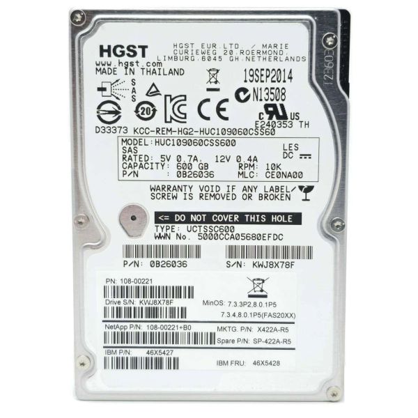 Western Digital HGST Ultrastar C10K600 600GB 10K RPM (HUC106060CSS600-REF)