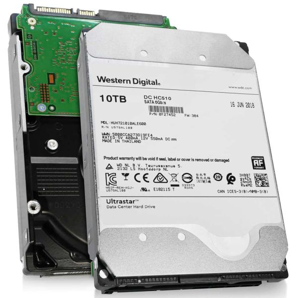 Western Digital Ultrastar DC HC510 HUH721010ALE600 0F27604 10TB 7.2K RPM SATA 6Gb/s 512e 256MB 3.5 ISE Refurbished HDD (HUH721010ALE600-0F27604_PWR-REF)
