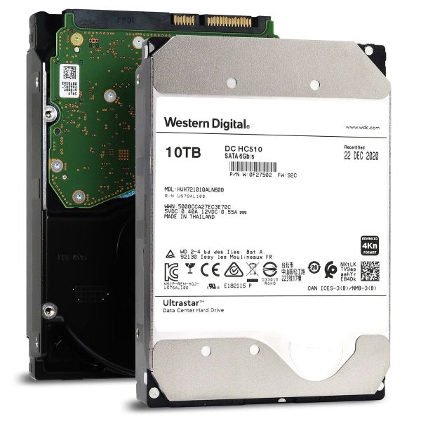 Western Digital DC HC510 HUH721010ALN600 0F27502 10TB 7.2K RPM SATA 6Gb/s 4Kn 256MB 3.5 ISE Power Disable Pin Hard Drive (HUH721010ALN600-0F27502_PWR)