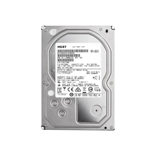 Western Digital HGST Ultrastar 7K6000 HUS726020ALS210 0F22943 2TB 7.2K RPM SAS 12Gb/s 512n 128MB 3.5 ISE Hard Drive (HUS726020ALS210)