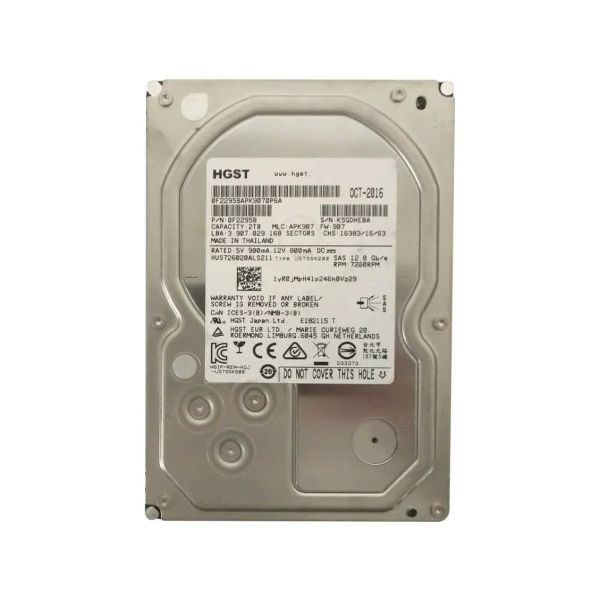 Western Digital HGST Ultrastar 7K6000 HUS726020ALS211 0F22958 2TB 7.2K RPM SAS 12Gb/s 512n 128MB 3.5 TCG Hard Drive (HUS726020ALS211)
