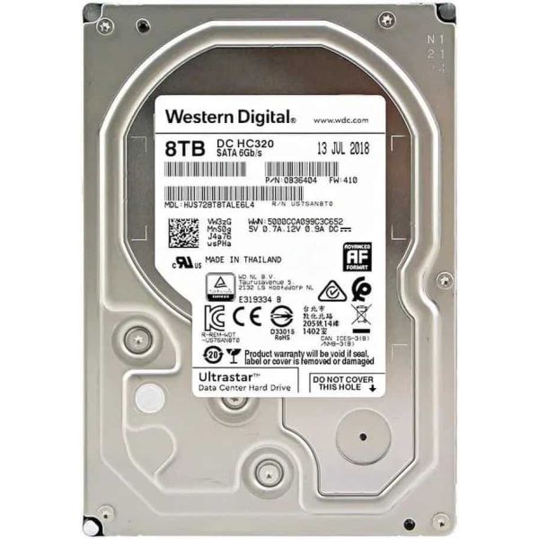 Western Digital Ultrastar DC HC320 8TB 7.2K RPM SATA 3.5in (HUS728T8TALE6L4)