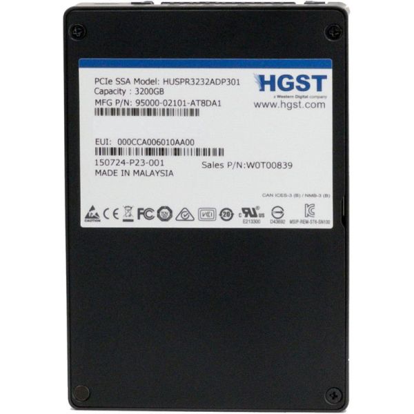 Western Digital HGST SN100 3.2TB PCIe Gen 3.0 x4 U.2 NVMe (HUSPR3232ADP301)