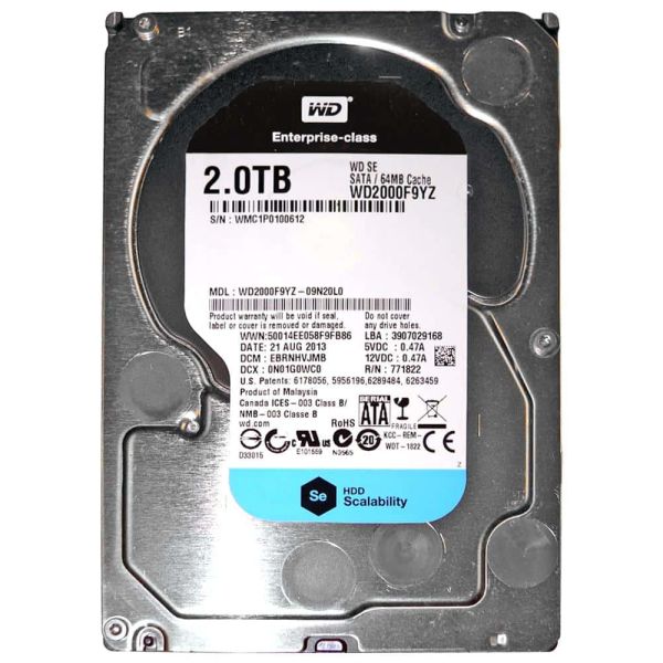 Western Digital Se WD2000F9YZ 2TB 7.2K RPM SATA 6Gb/s 64MB 3.5 Hard Drive (WD2000F9YZ)