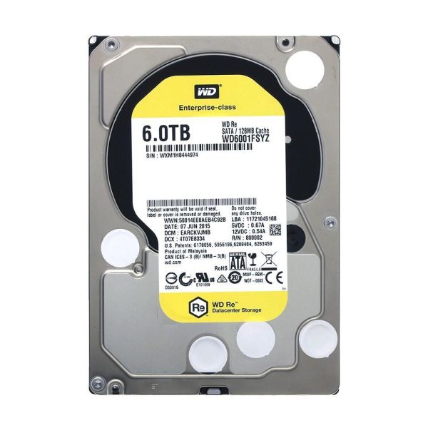 Western Digital Re 6TB 7.2K RPM SATA 3.5 Hard Drive (WD6001FSYZ)