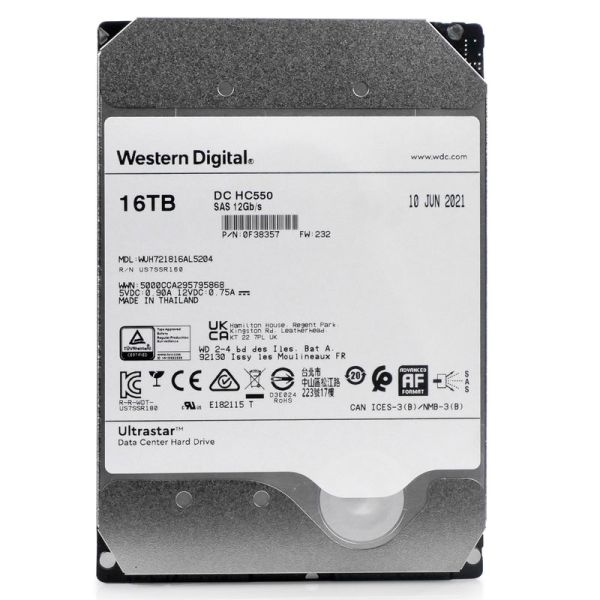 Western Digital Ultrastar HC550 16TB SAS 3.5" Hard Drive (WUH721816AL4204)