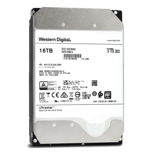 Western Digital Ultrastar DC HC550 16TB SATA 3.5in Hard Drive (WUH721816ALE604-0F38456_PWR)