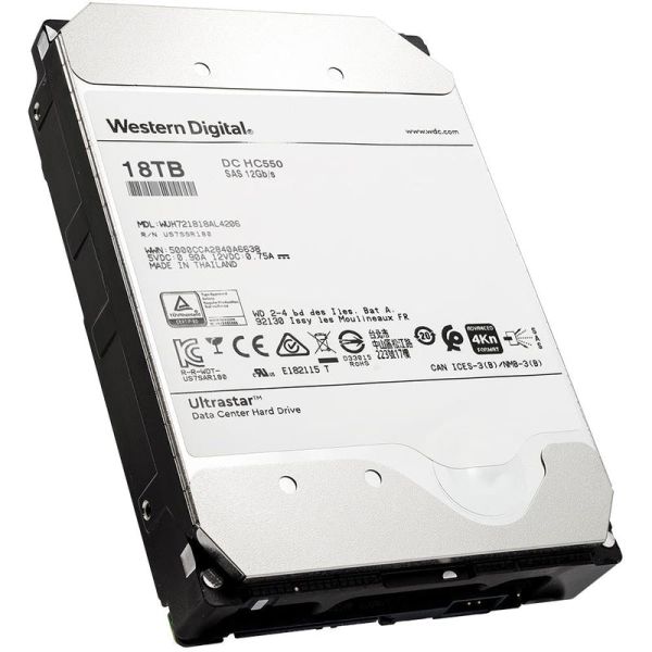 Western Digital Ultrastar DC HC550 WUH721818AL4206 0F38314 18TB 7.2K RPM SAS 12Gb/s 4Kn 3.5in Hard Drive (WUH721818AL4206)