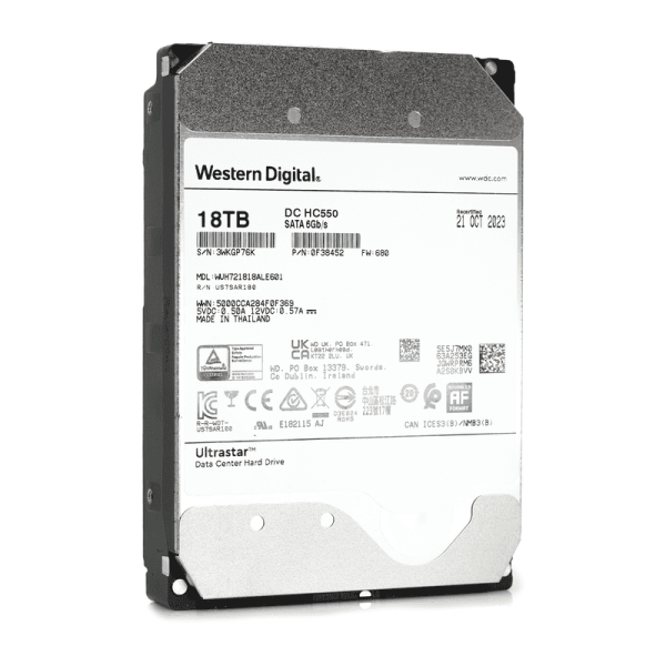 Western Digital Ultrastar DC HC550 18TB 7.2K SATA Enterprise Hard Driv (WUH721818ALE601-0F38452_PWR)