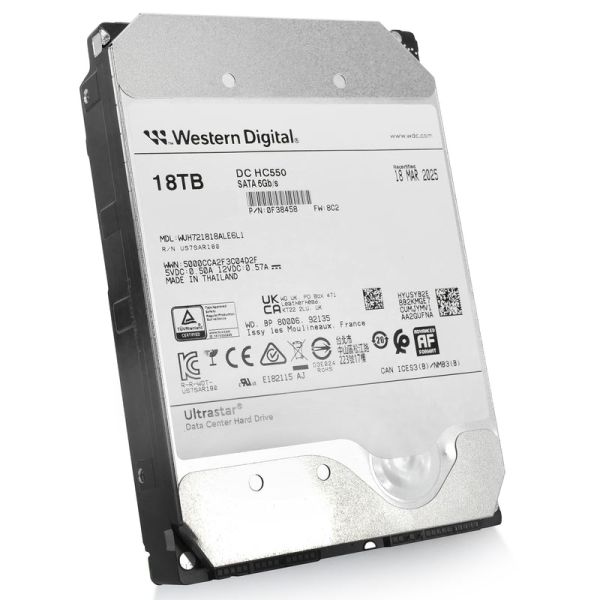 Western Digital Ultrastar DC HC550 18TB 7.2K SATA Enterprise Hard Driv (WUH721818ALE6L1)