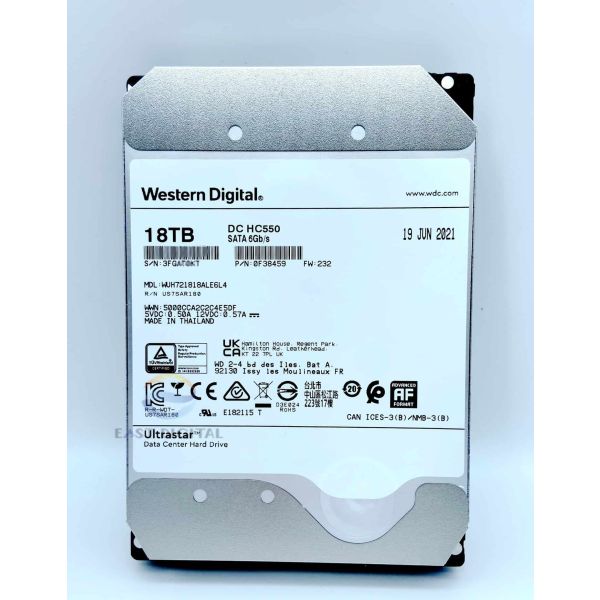 Western Digital Ultrastar DC HC550 18TB Enterprise Hard Drive (WUH721818ALE6L4)