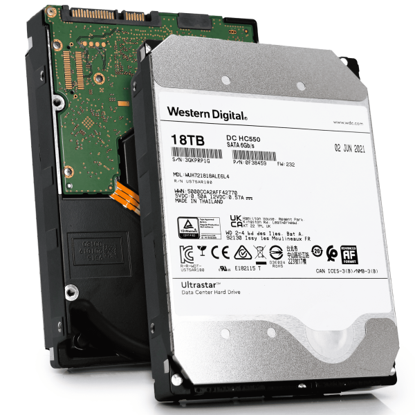 Western Digital Ultrastar DC HC550 WUH721818ALN6L6 0F38423 18TB 7.2K RPM SATA 6Gb/s 4Kn 3.5in Hard Drive (WUH721818ALN6L6)