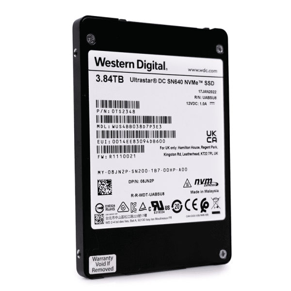 Western Digital Ultrastar DC SN640 3.84TB U.2 NVMe SSD Refurbished (WUS4BB038D7P3E3-REF)