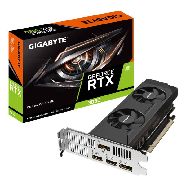 GIGABYTE GeForce RTX 3050 D6 Low Profile NVIDIA 6 GB GDDR6 (GV-N3050D6-6GL)