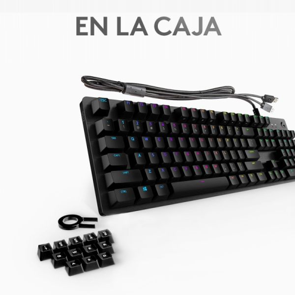 Logitech Gaming G512 - Tastatur - Hintergrundbeleuchtung - USB - QWERTY - Spanisch - Tastenschalter: GX Brown Tactile - Kohle (920-009344)