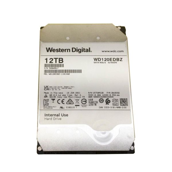 Western Digital IU HA570 WD120EDBZ-11B1HA0 12TB 7.2K RPM SATA 6Gb/s 512e 256MB 3.5in HDD (WD120EDBZ)