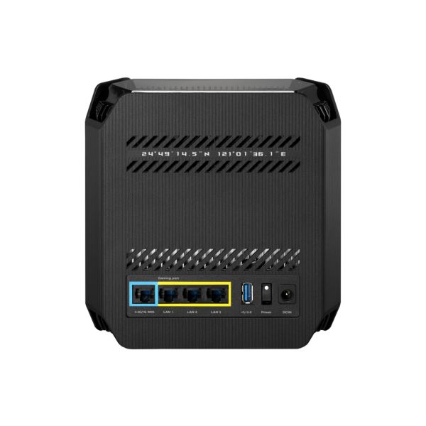 ASUS ROG Rapture GT6 AX10000 AiMesh 1 Pack Tri-band (2.4 GHz / 5 GHz / 5 GHz) Wi-Fi 6 (802.11ax) Zwart 4 Intern (GT6(B-1-PK))