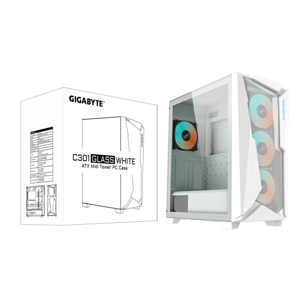 GIGABYTE C301GW computerbehuizing Midi Tower Wit (GB-C301GW)