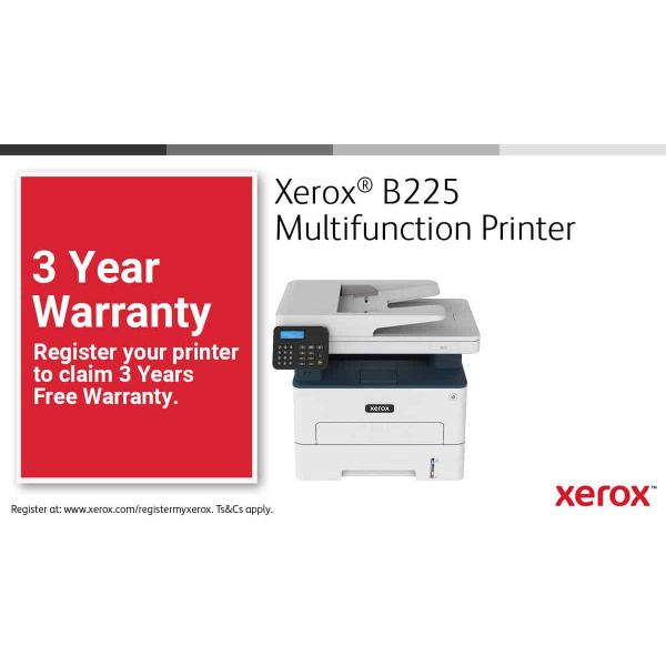 Xerox B225 A4 34 ppm draadloze dubbelzijdige printer PS3 PCL5e/6 ADF 2 laden totaal 251 vel (B225V_DNI)
