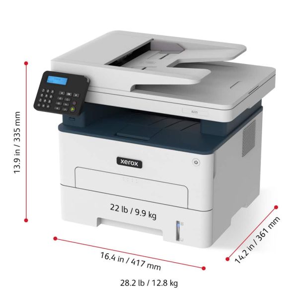 Xerox B225 A4 34 ppm draadloze dubbelzijdige printer PS3 PCL5e/6 ADF 2 laden totaal 251 vel (B225V_DNI)