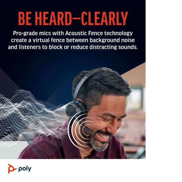 HPI Voyager Focus 2 Teams Certified with Charge Stand Headset 213727-02 (77Y87AA)