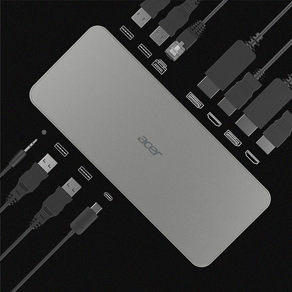 Acer D501 Docking USB 3.2 Gen 1 (3.1 Gen 1) Type-C Grijs (GP.DCK11.00F)