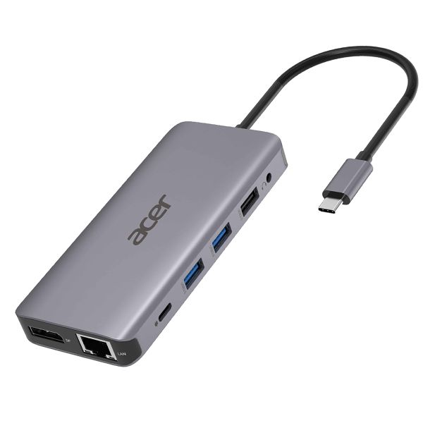 Acer HP.DSCAB.009 notebook dock & poortreplicator Bedraad USB 3.2 Gen 1 (3.1 Gen 1) Type-C Zilver (HP.DSCAB.009)