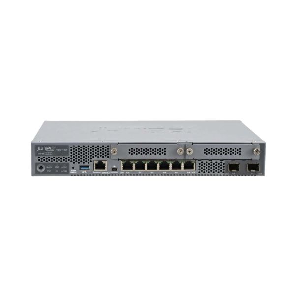 Juniper SRX320 Services Gateway includes hardware (8GE, 6-port POE+, 2x MPIM slots, 4G RAM, 8G Flash, power adapter and cable) a (SRX320-SYS-JB-P)