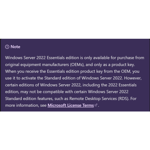 Microsoft Windows Server 2016 Essentials (G3S-01374)