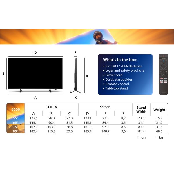 Philips 75PML9009/12 tv 190,5 cm (75") 4K Ultra HD Smart TV Wifi Zwart 1000 cd/m² (75PML9009/12)