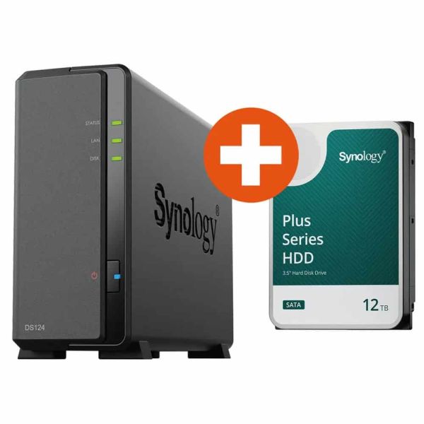 Synology DS124 NAS 1-Bay met 12TB (DS124_HAT3310-12T)