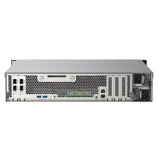 QNAP TS-h2490FU NAS Rack (2U) EPYC 7232P 32 GB DDR4 0 TB QuTS hero Zwart, Grijs (TS-H2490FU-7232P-32G)