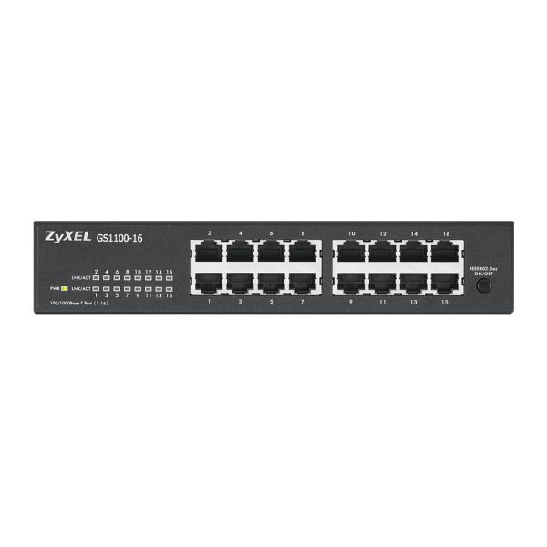 Zyxel GS1100-16 Unmanaged Gigabit Ethernet (10/100/1000) Zwart